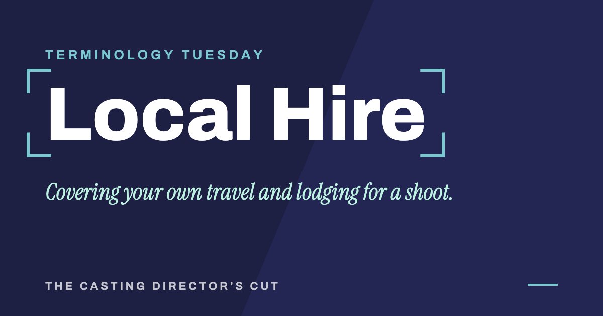 Terminology Tuesday: Local Hire. Covering your own travel and lodging for a shoot.