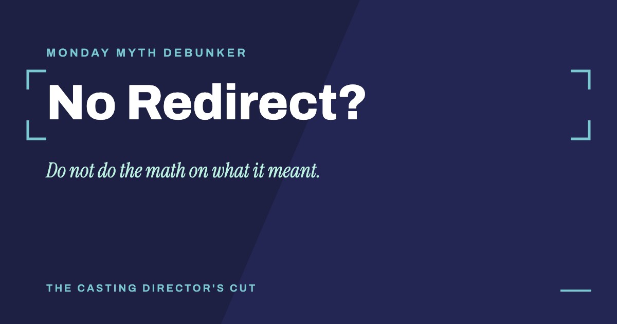 Monday Myth Debunker: No Redirect?. Do not do the math on what it meant.