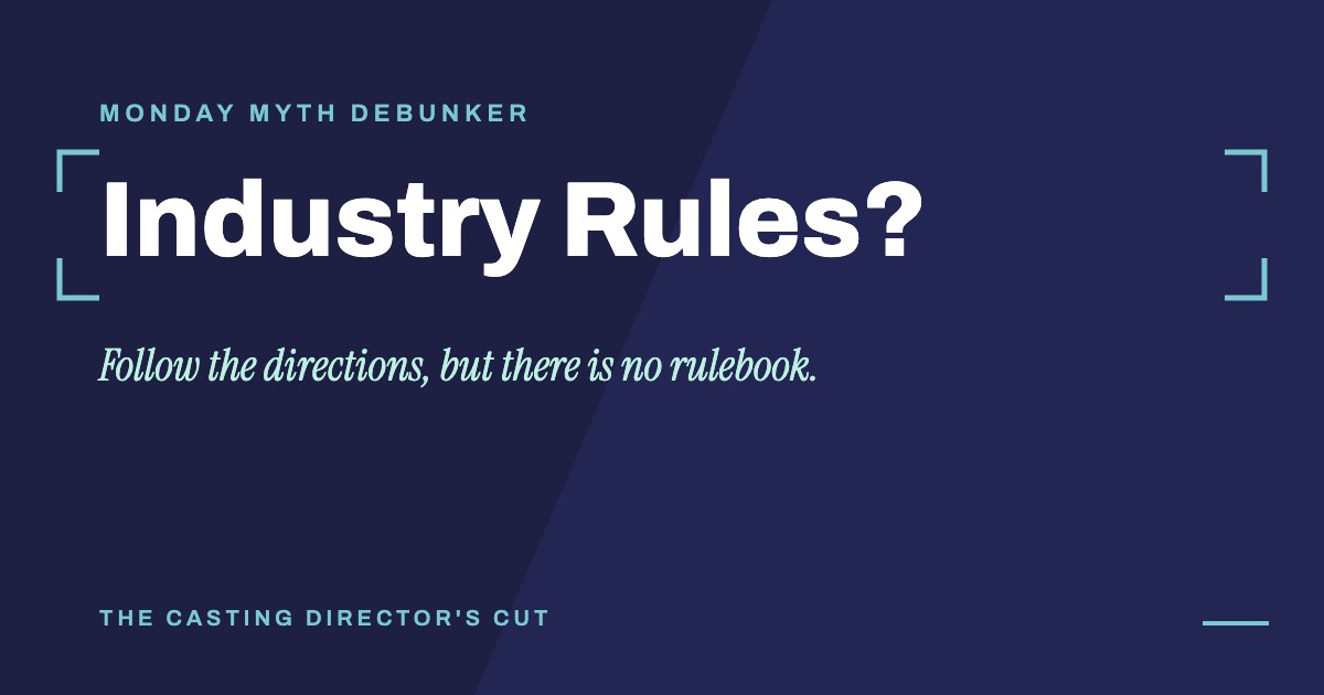 Monday Myth Debunker: Industry Rules?. Follow the directions, but there is no rulebook.